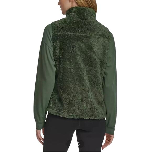 Calvin Klein Performance Women's Sherpa Vest NWT GREEN SIZE S - Picture 2 of 10
